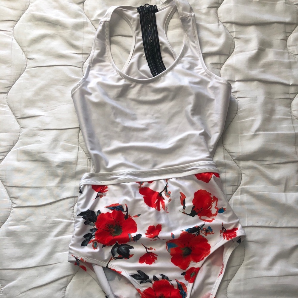 White One Piece Bathing Suit